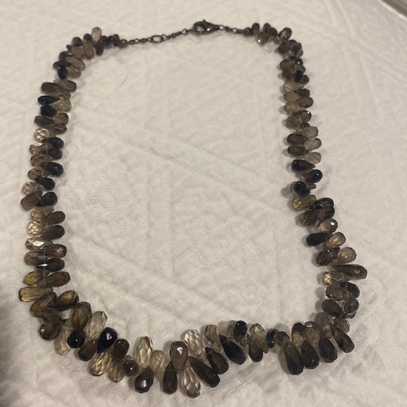 SMOKY TOPEZ NECKLACE IN STERLING SILVER - Picture 5 of 7